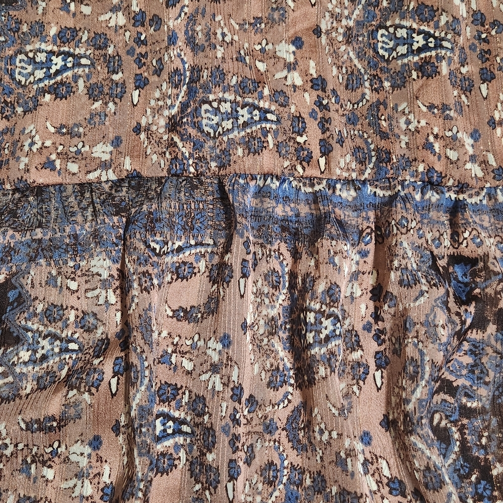 Zara Patchwork Paisley Print Shirt Oversized Bohemian-inspired Lightweight Sheer - Picture 9 of 16